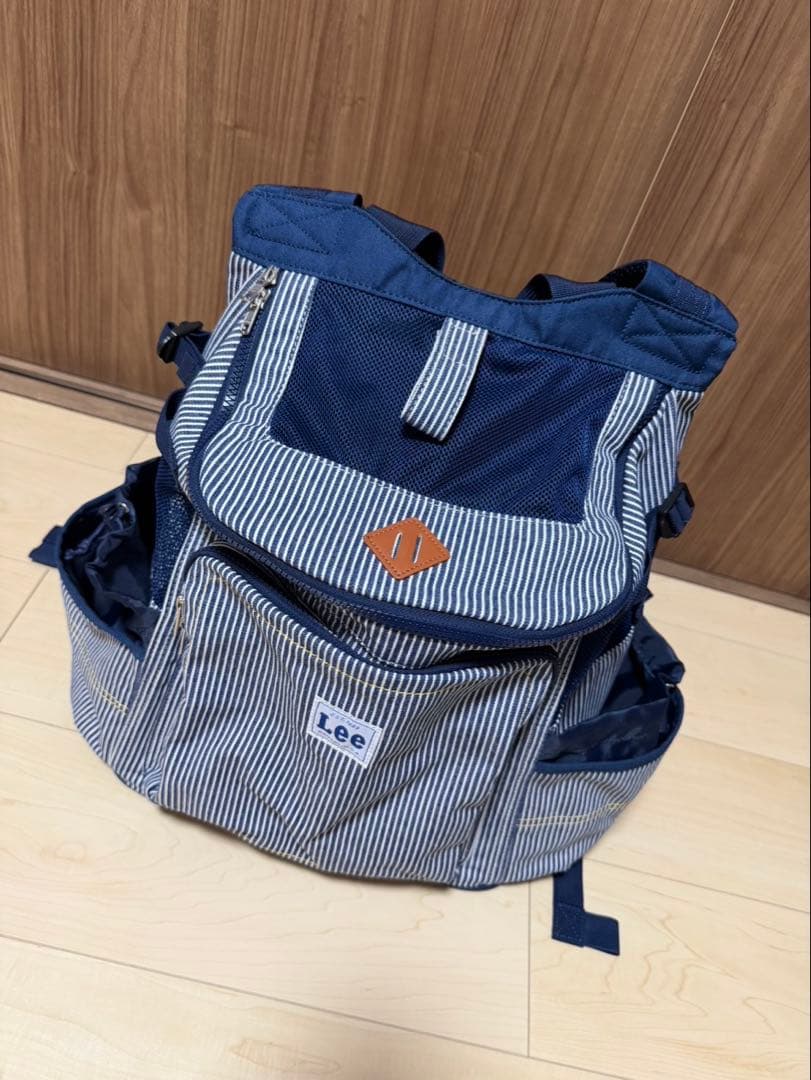 Lee ハグ＆リュック キャリーバッグ Mサイズ ヒッコリー柄