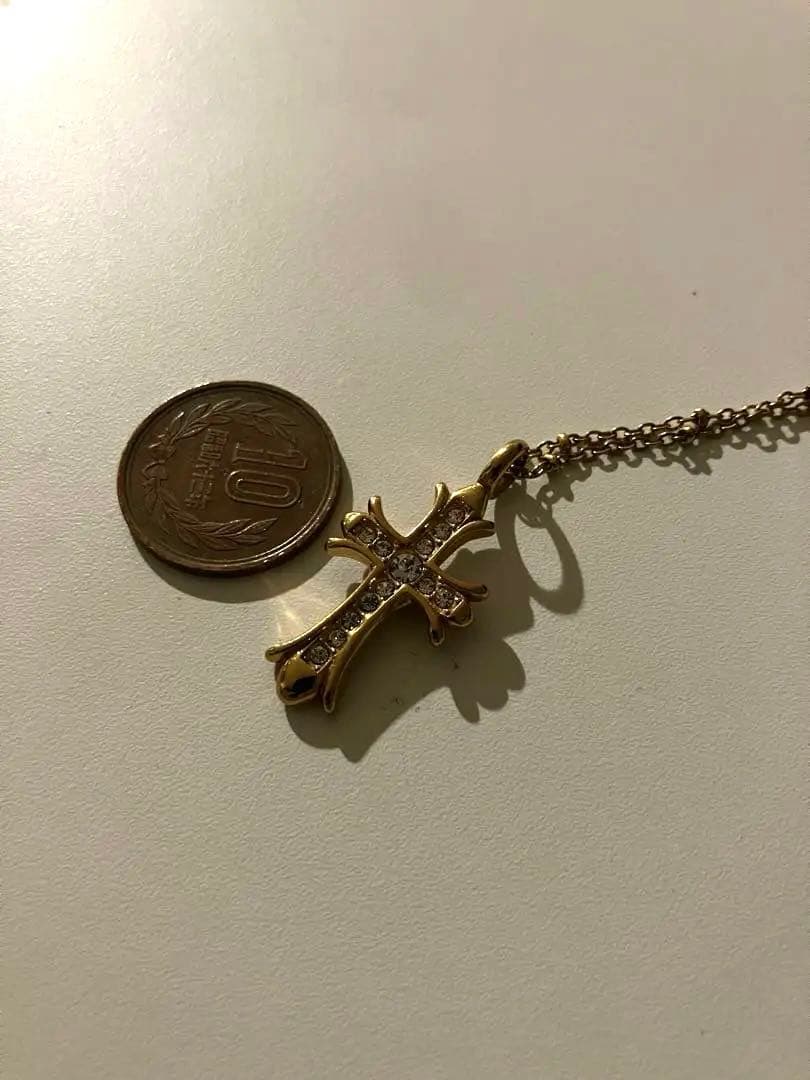 (あページ)金色 十字架 ペンダント ネックレス　ゴールド