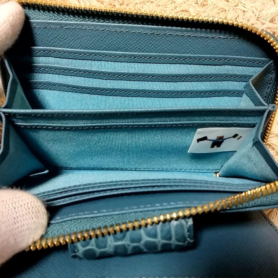【未使用】LEATHER JEWELS本革クロコ型押し 二つ折り財布