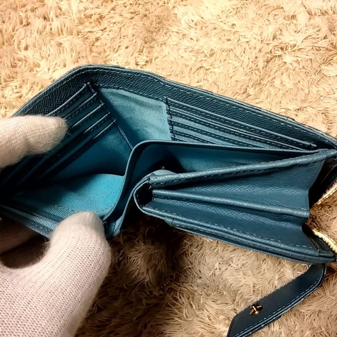 【未使用】LEATHER JEWELS本革クロコ型押し 二つ折り財布