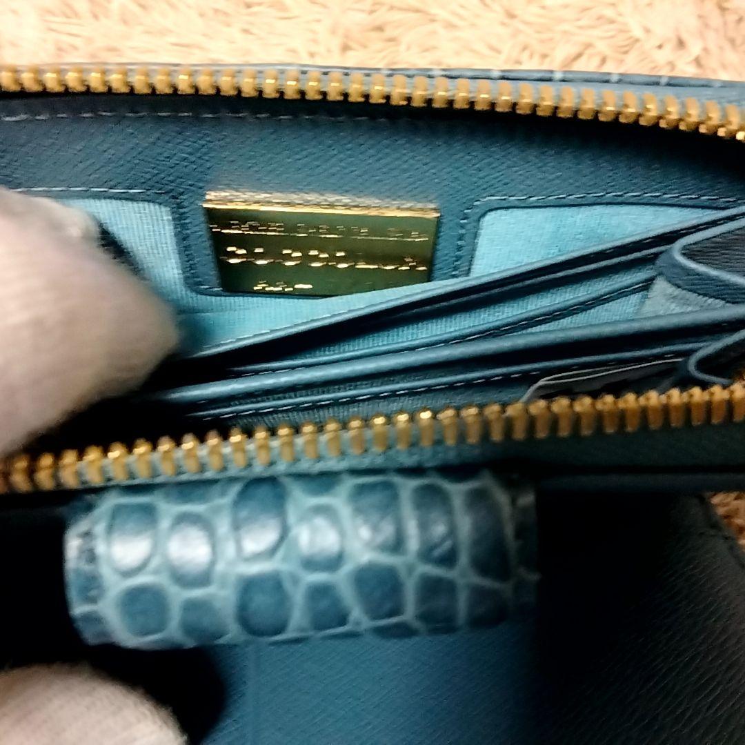 【未使用】LEATHER JEWELS本革クロコ型押し 二つ折り財布