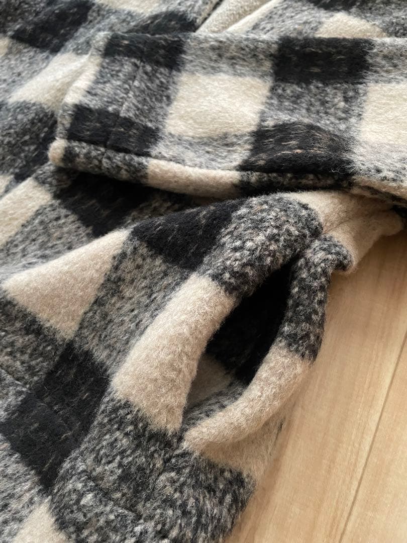 【未使用品】anana シャギーBIGブロックチェックガウン