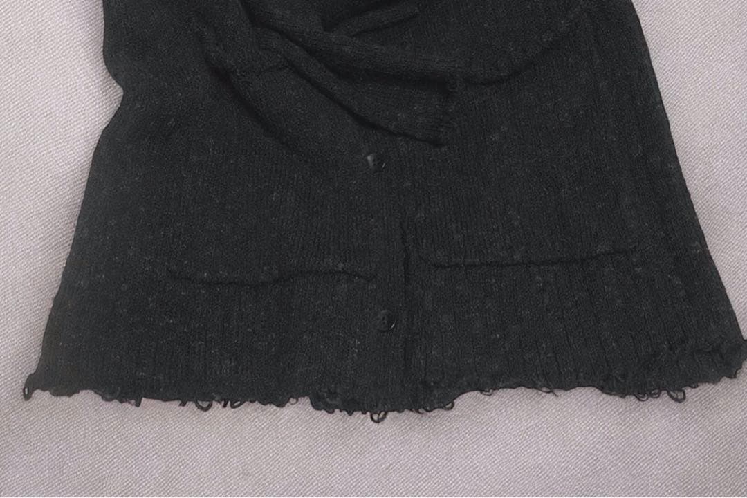 トップス louren melange knit cardigan black