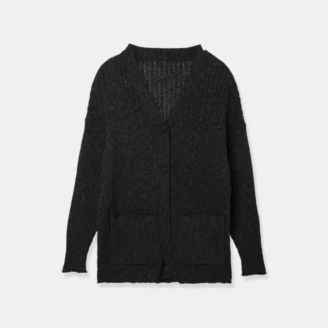 トップス louren melange knit cardigan black