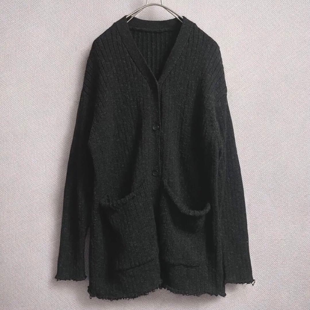 トップス louren melange knit cardigan black