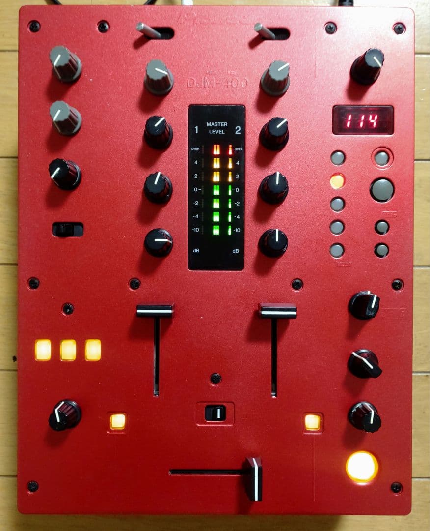 Pioneer　DJM-400　動作確認済　クロスCHフェーダー 交換　レッド