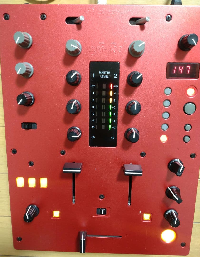 Pioneer　DJM-400　動作確認済　クロスCHフェーダー 交換　レッド