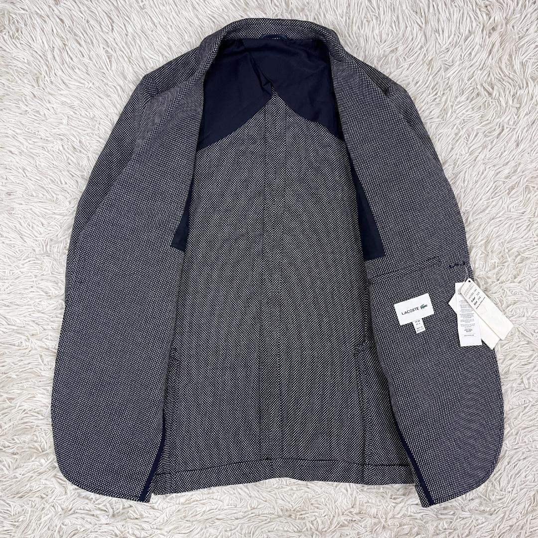 【新品】LACOSTE ラコステ ジャケット ハウンドトゥース 白×紺 FR48