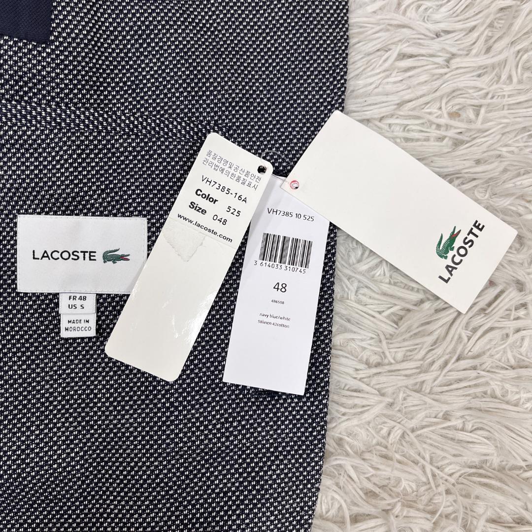 【新品】LACOSTE ラコステ ジャケット ハウンドトゥース 白×紺 FR48