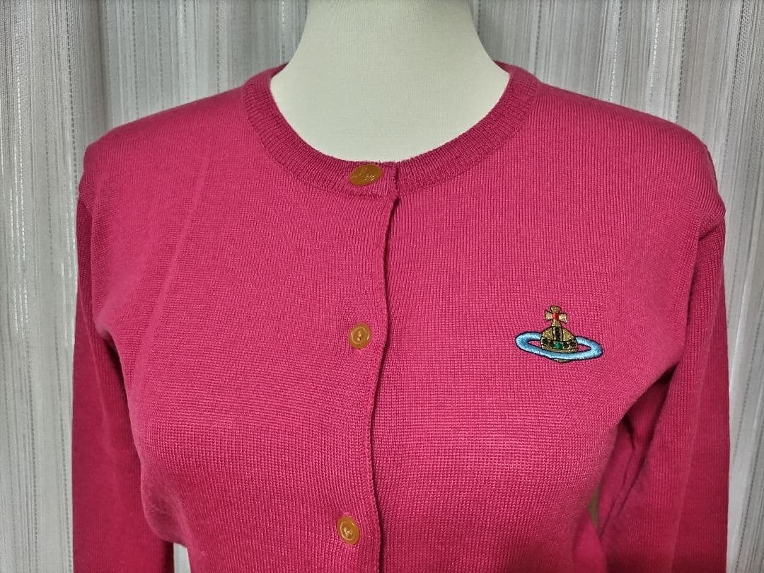 vivienne westwoo　カーディガン　オーブ刺繍　ピンク