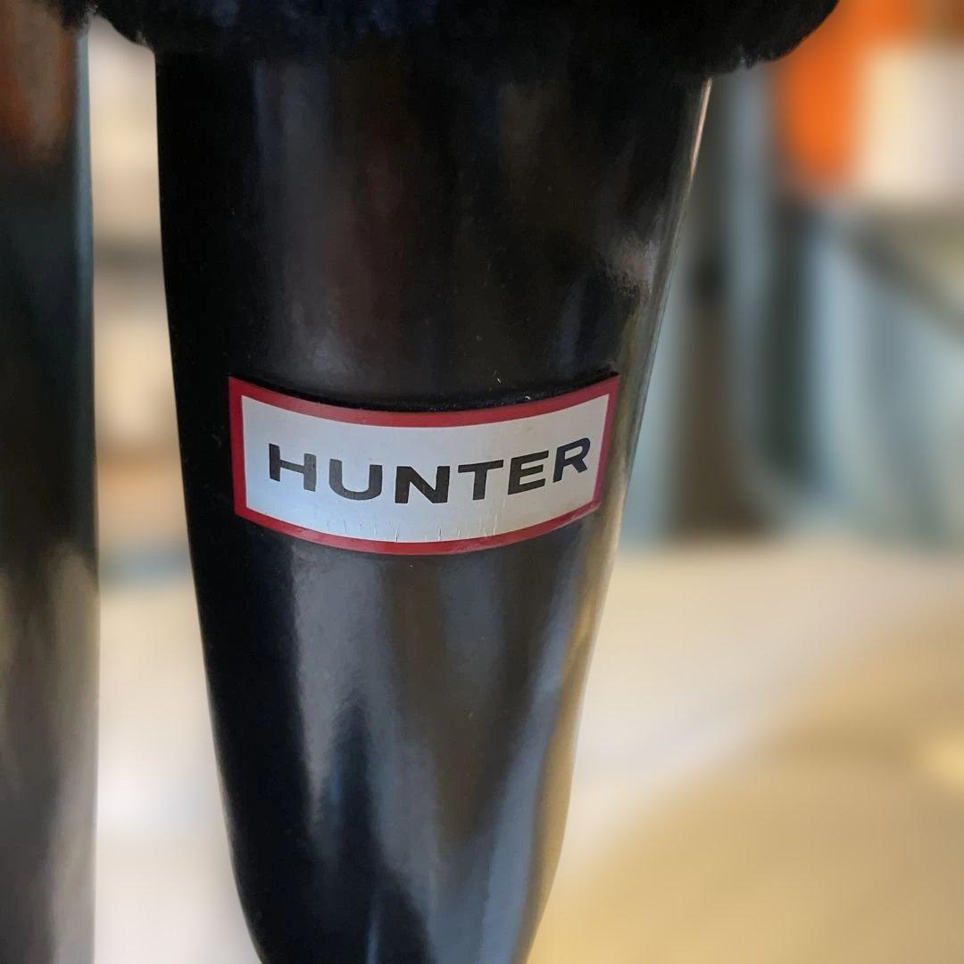 HUNTER ファー付き長靴 ブラック UK 4