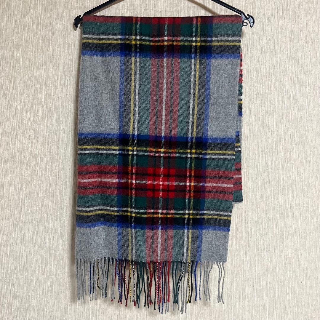 TWEED MILL: チェック ウール ストール ships