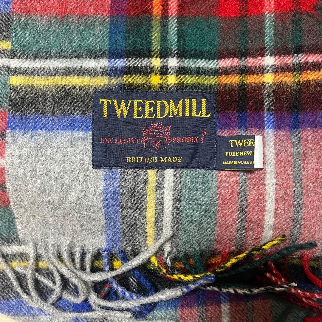 TWEED MILL: チェック ウール ストール ships