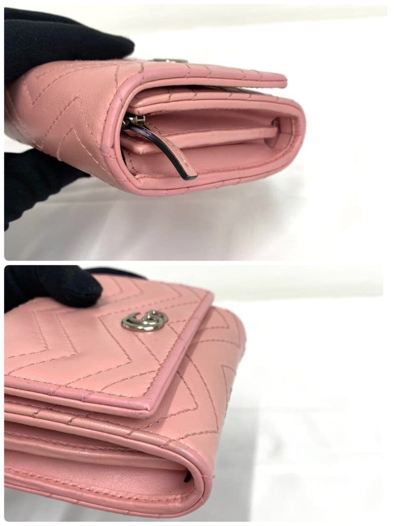 ✨️美品✨レア✨️グッチ 二つ折り財布　キルティング　マーモント　シルバー金具