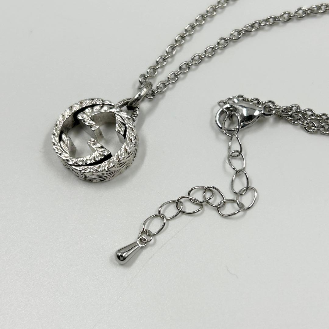 美品✨　グッチ　ネックレス　アラベスク　インターロッキング　GG ラージ 925