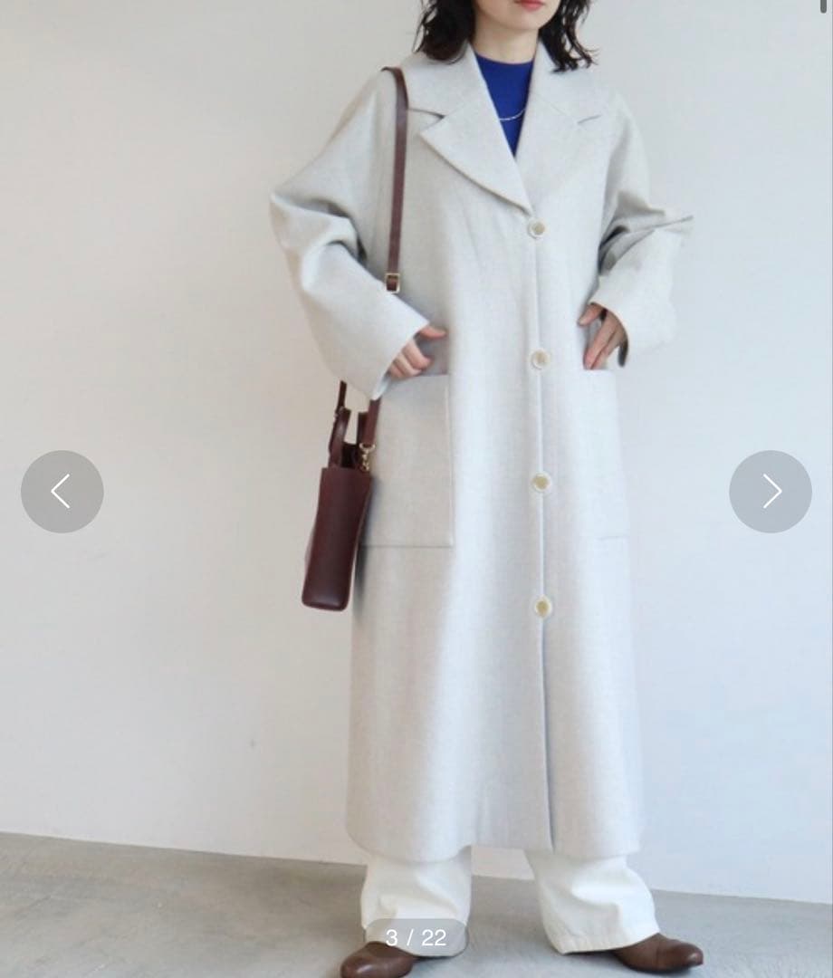 yuni super100 Wool ロングトレンチコート