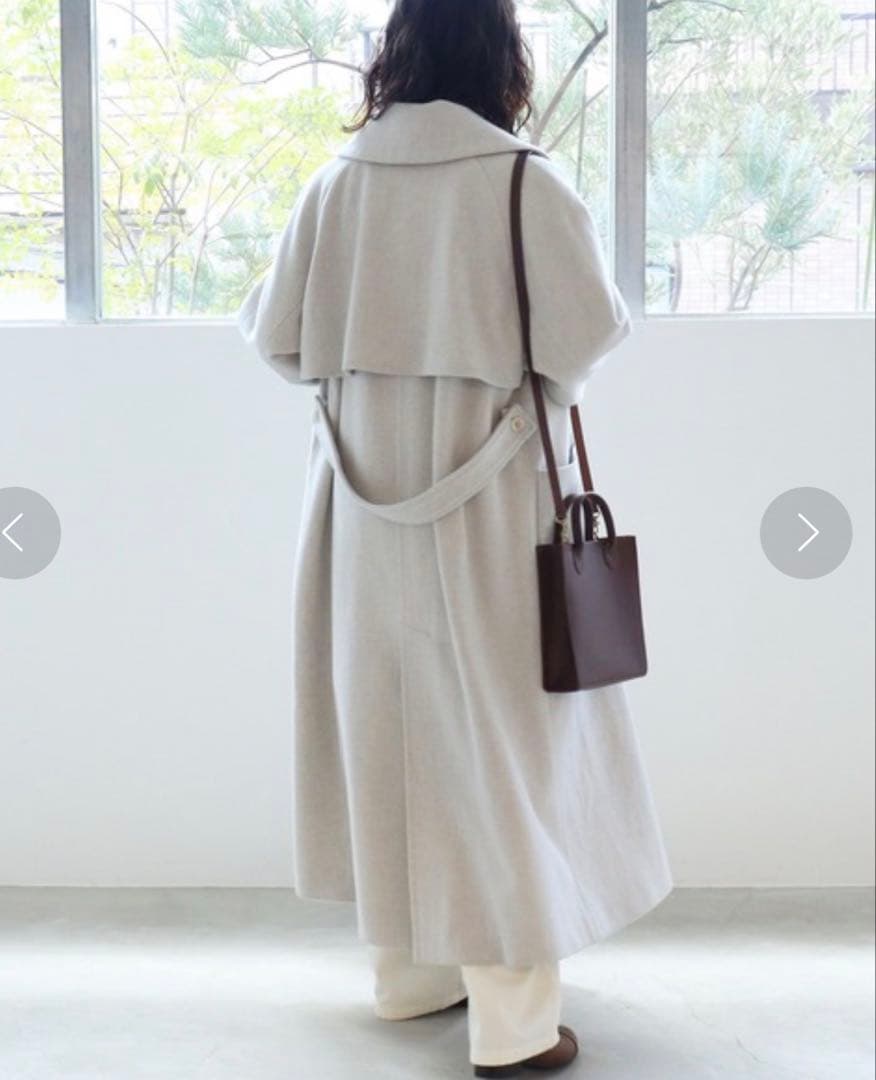 yuni super100 Wool ロングトレンチコート