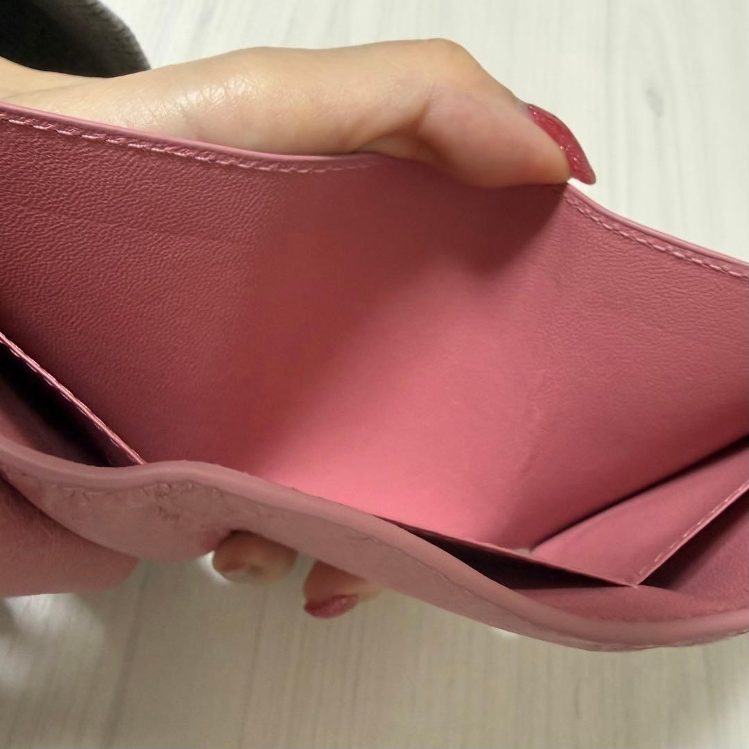 【超美品】BALENCIAGA LeCityミニウォレット ヴィチャーム付ピンク