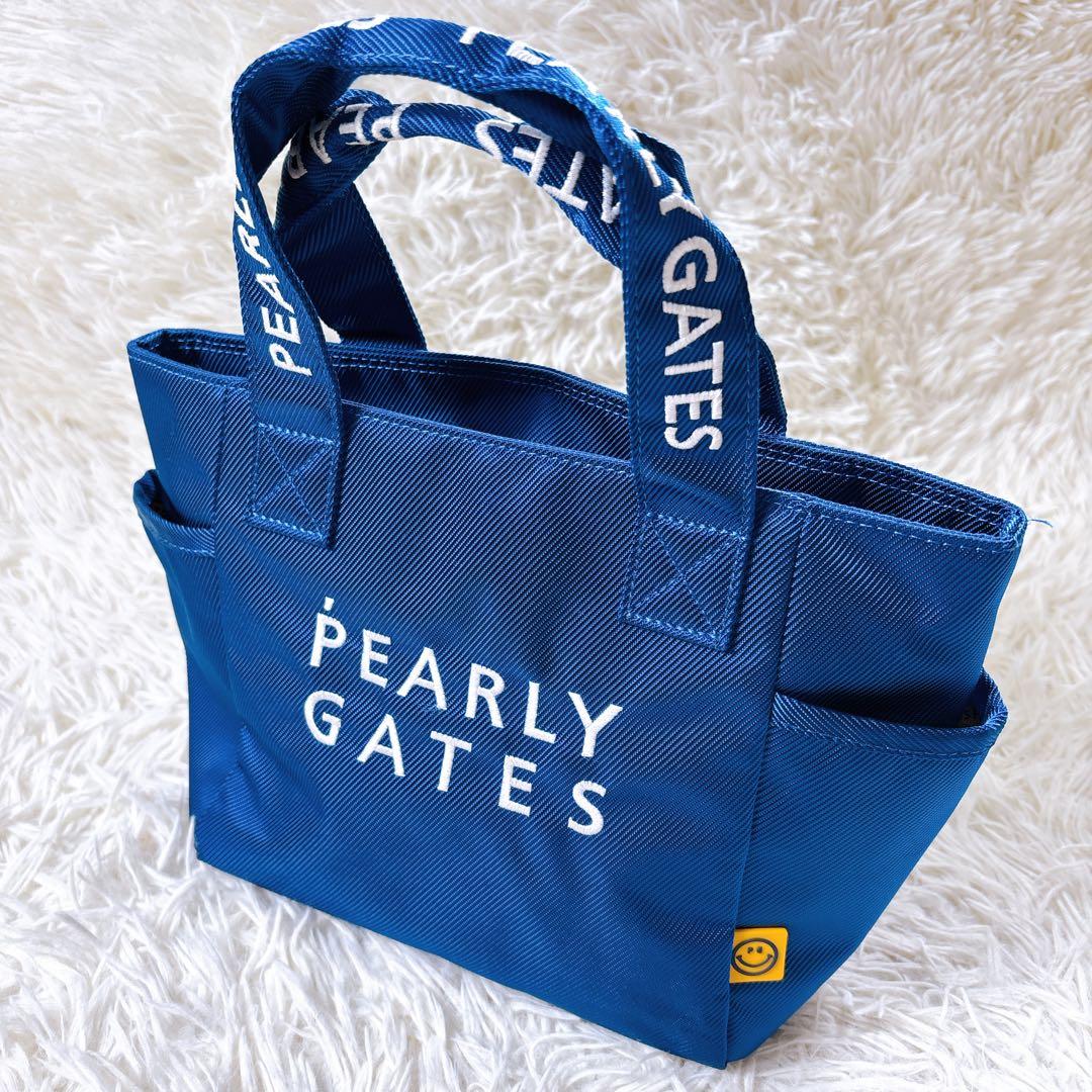 【美品】PEARLY GATES パーリーゲイツ　カートバッグ　青　ニコちゃん