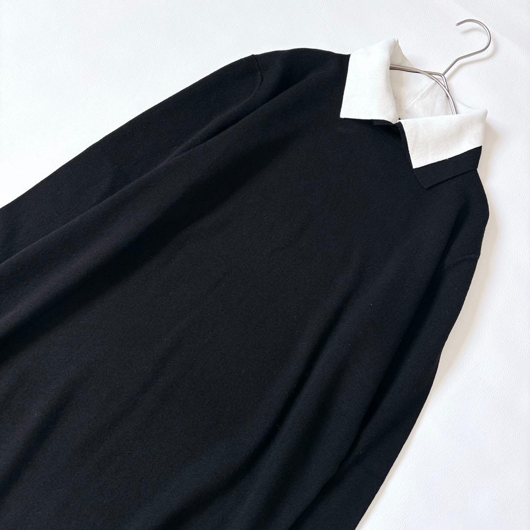 美品✨ROOM NO.8 BLACK ニードル バイカラー カフス ドレス F