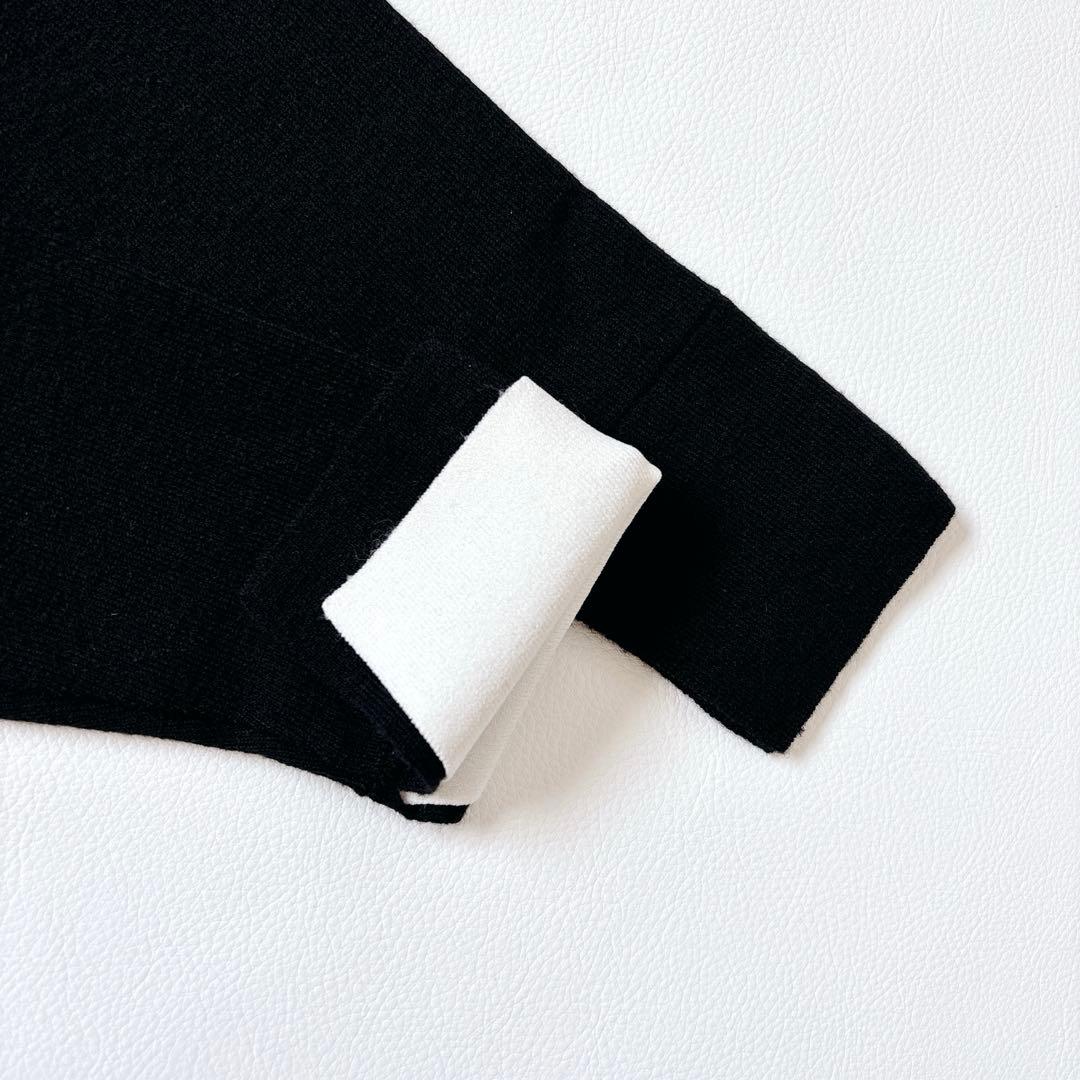 美品✨ROOM NO.8 BLACK ニードル バイカラー カフス ドレス F