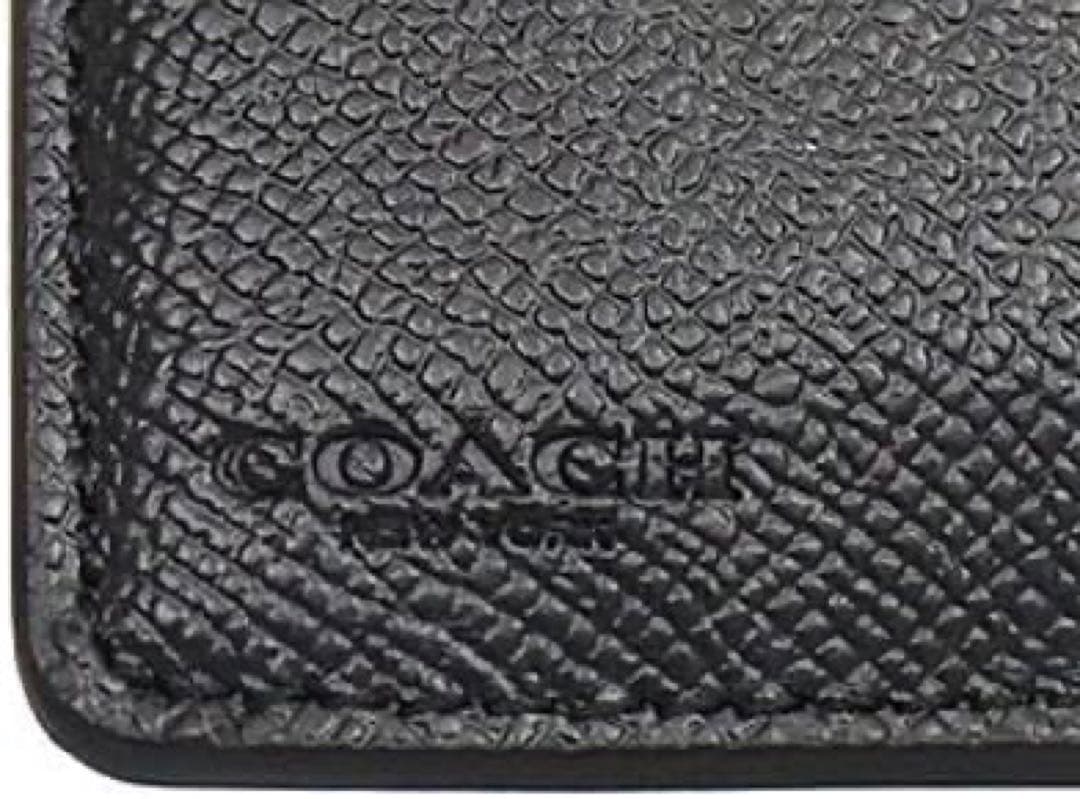 【新品・未使用】COACH コーチ F06390 二つ折り財布 ブラック レザー