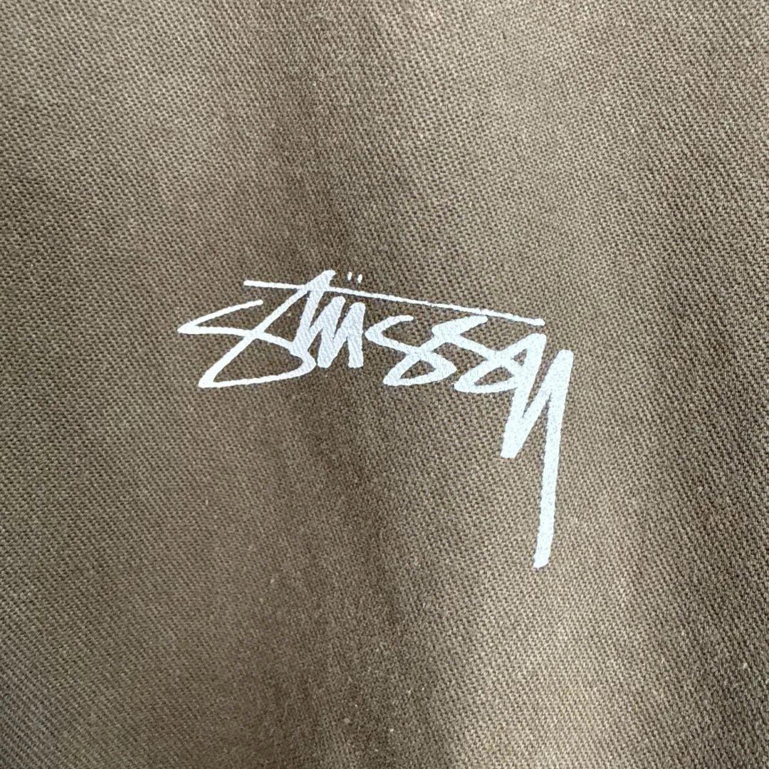 Stussy フード付きオリーブロングコート