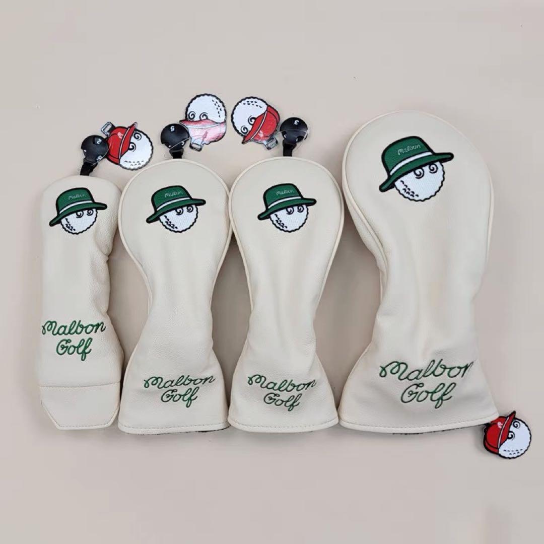 【大人気値下げ３点セット】Malbon Golfマルボンカバークリーミーホワイト