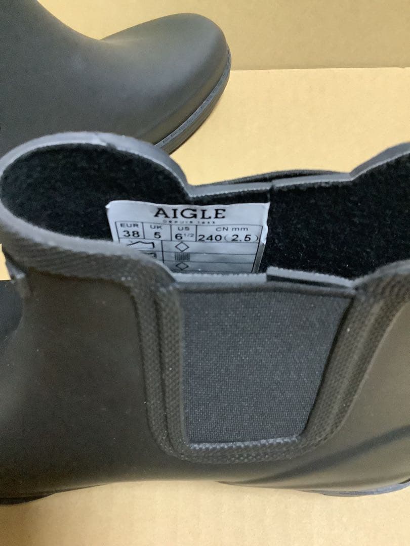 AIGLE エーグル　レインブーツ　38(24cm) ブラック