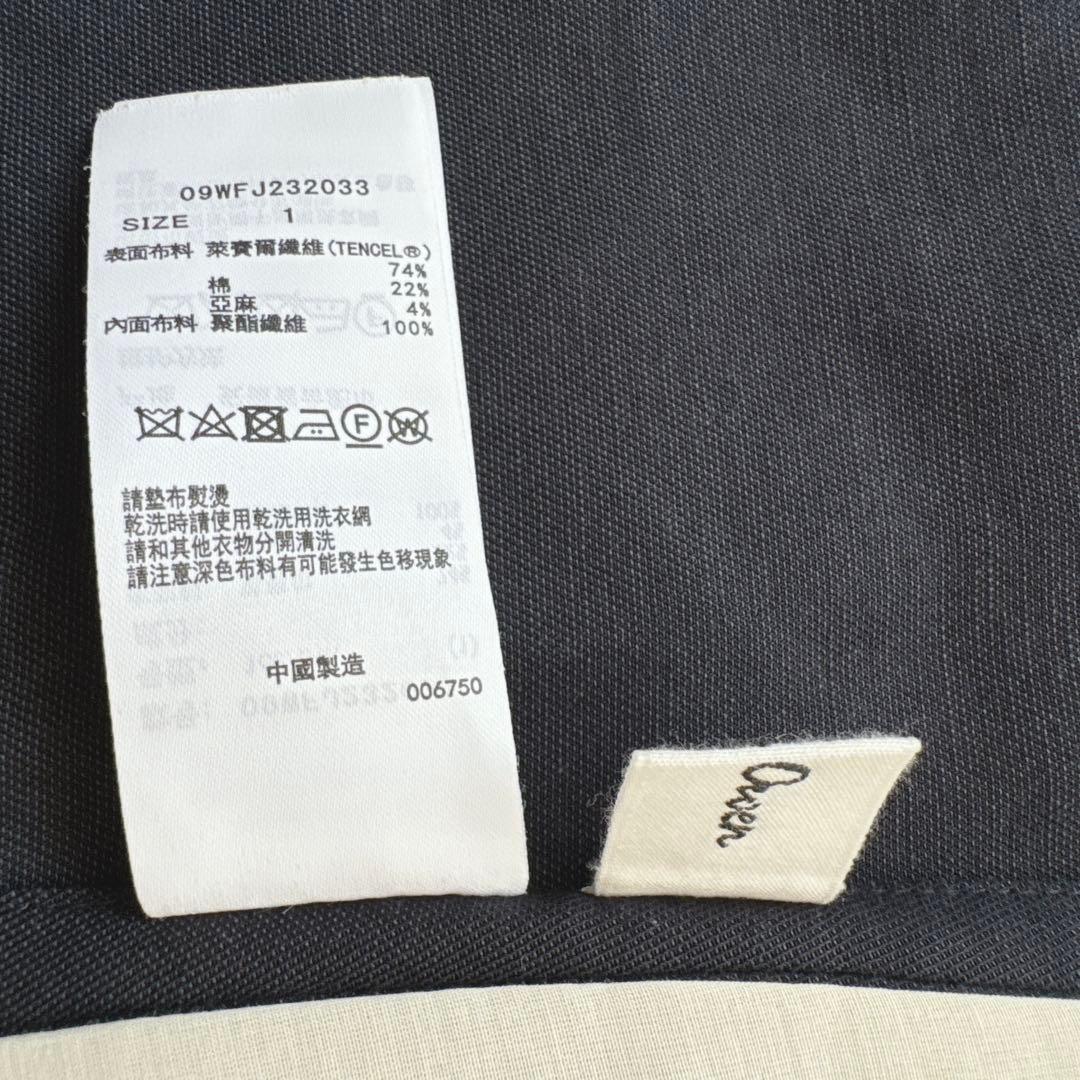 美品 Mila Owen リネン金釦ブレザー 紺ブレ ダブル ネイビー サイズ1