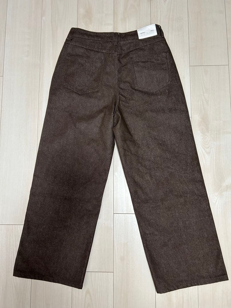 AMOMENTO COLORED STRAIGHT FIT DENIM 茶色 1