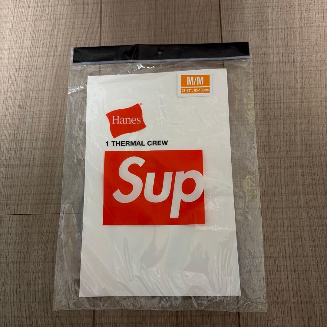 トップス supreme Hanes bones thermal crew Black