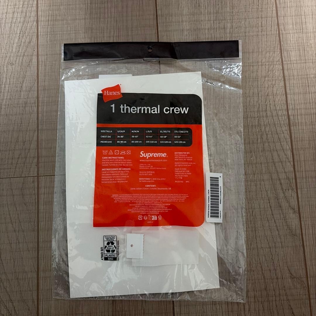 トップス supreme Hanes bones thermal crew Black