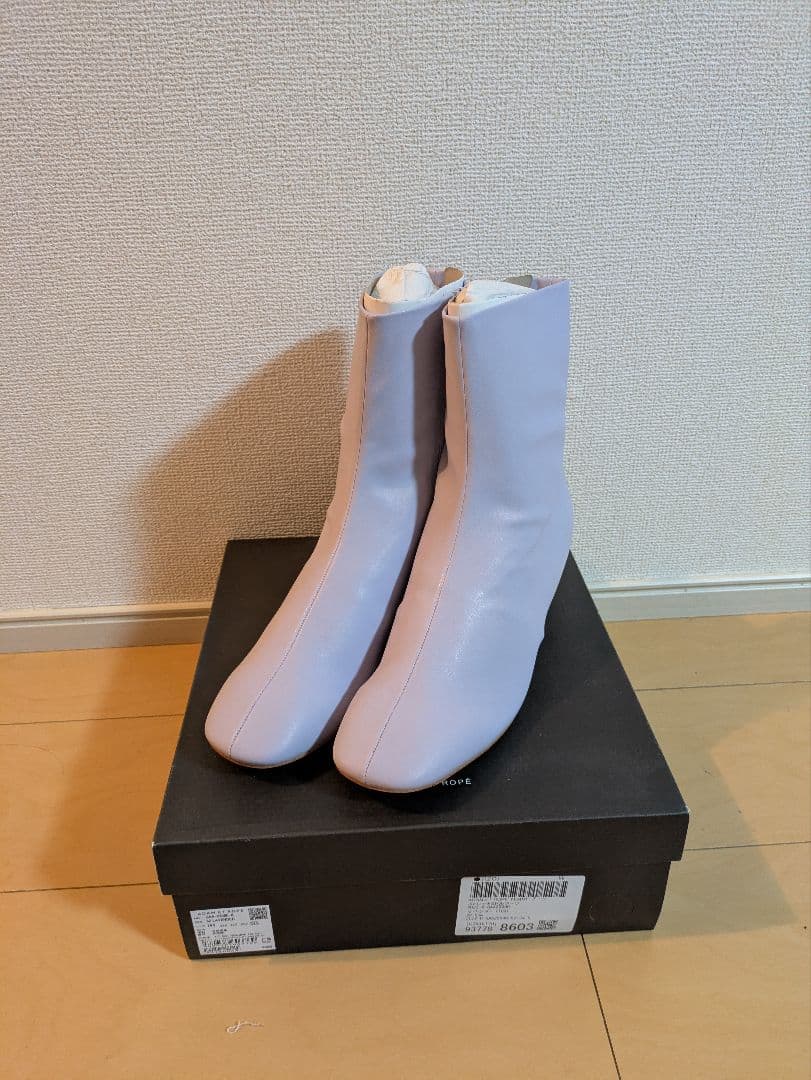 新品未使用品　アダムエロペ　ストレッチミドルブーツ　ラベンダー　24.5