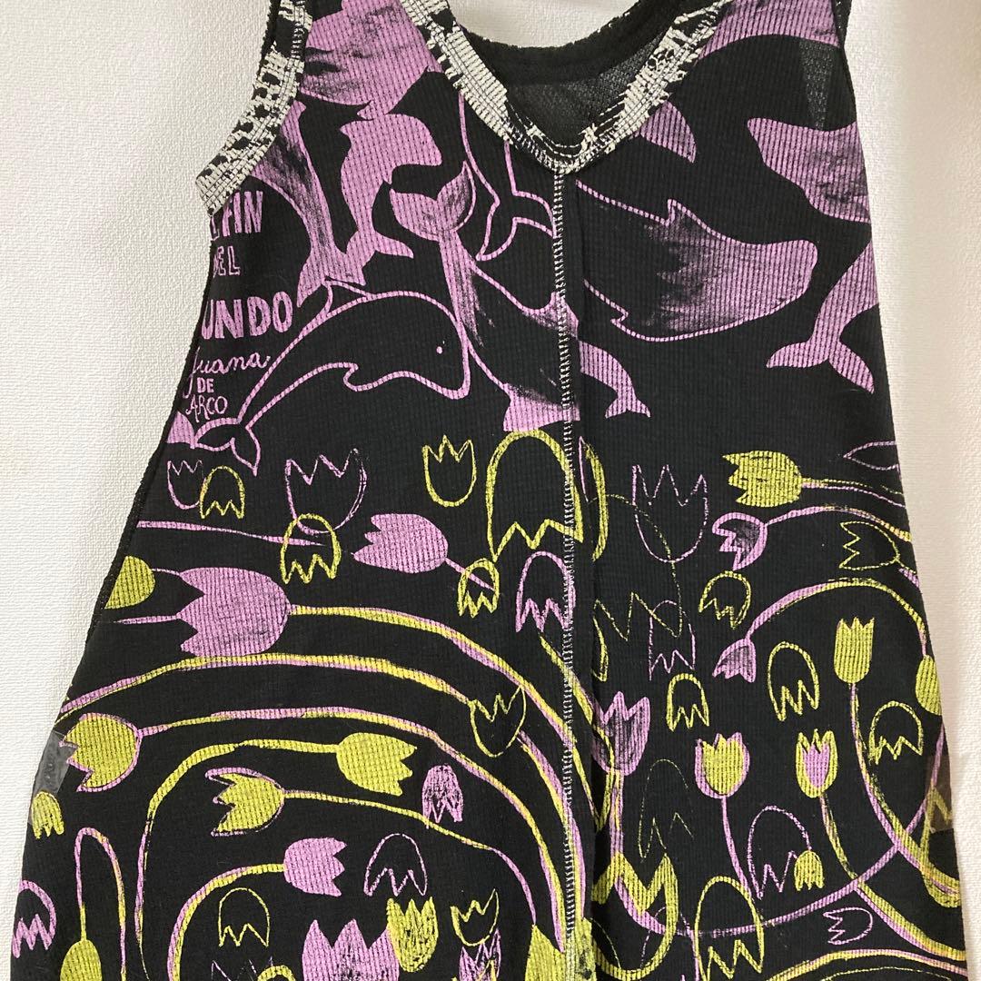 Juana de Arcoノースリーブ多色グラフィックワンピース