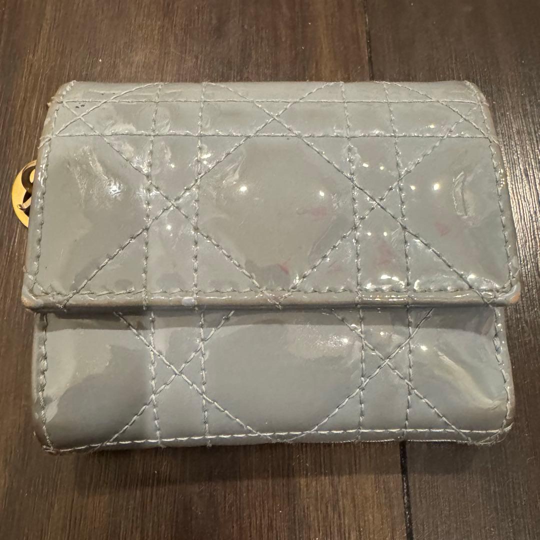 Dior lady dior ディオール　2つ折り財布　ブルー