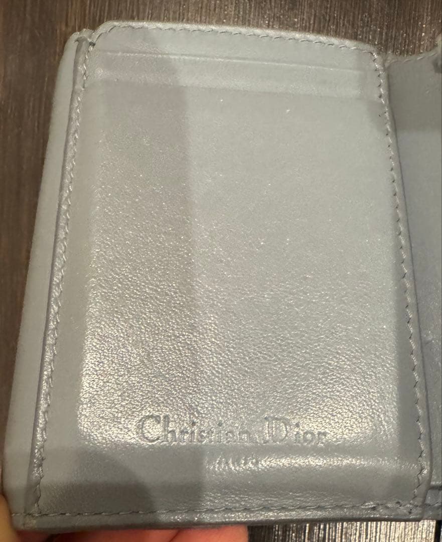Dior lady dior ディオール　2つ折り財布　ブルー