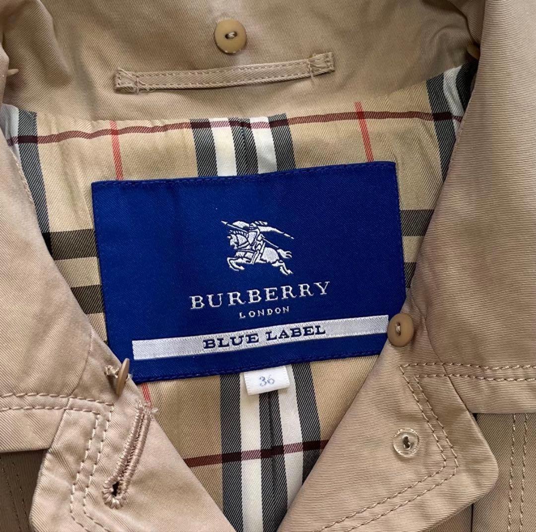 BURBERRY BLUE LABELトレンチコートベージュ フレアノバチェック