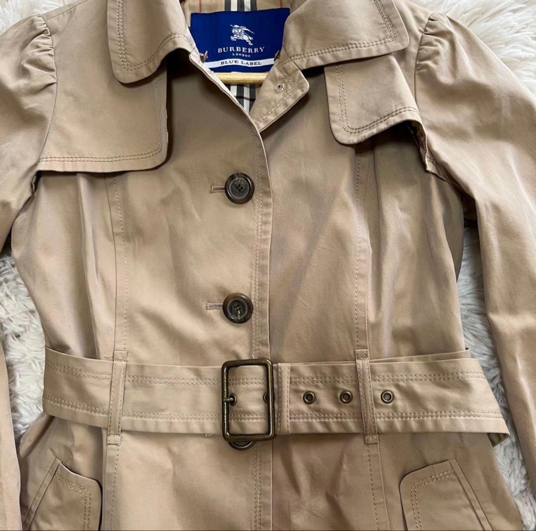 BURBERRY BLUE LABELトレンチコートベージュ フレアノバチェック