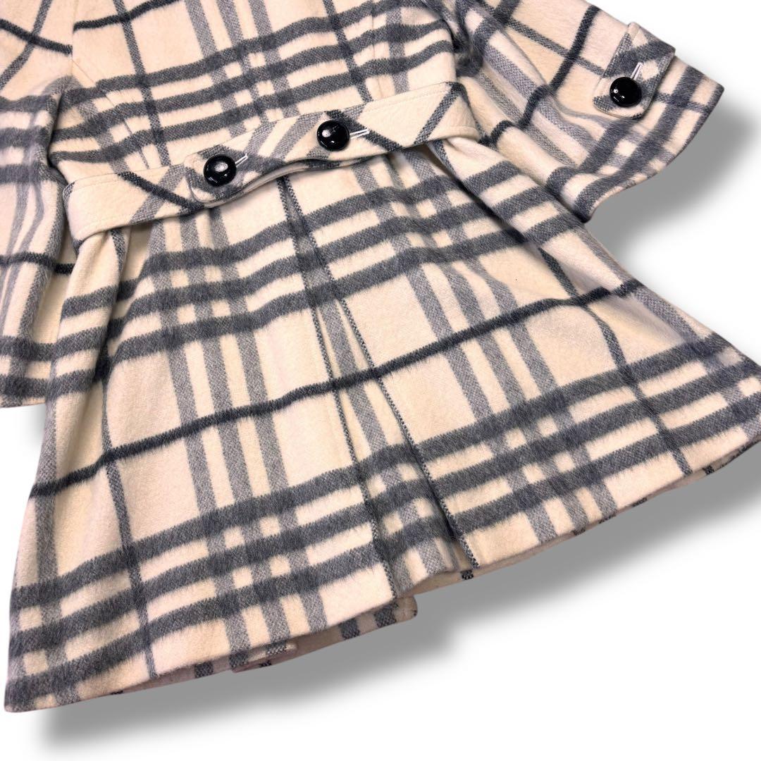 BURBERRY BLUE LABEL フレアコート チェック柄 38サイズ