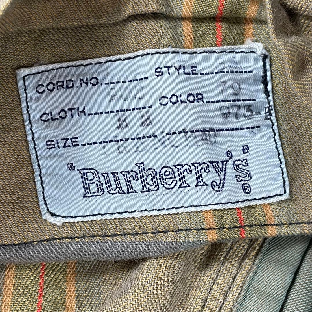 Burberry's バーバリー　トレンチコート　ベルト　チェック柄　カーキ　L