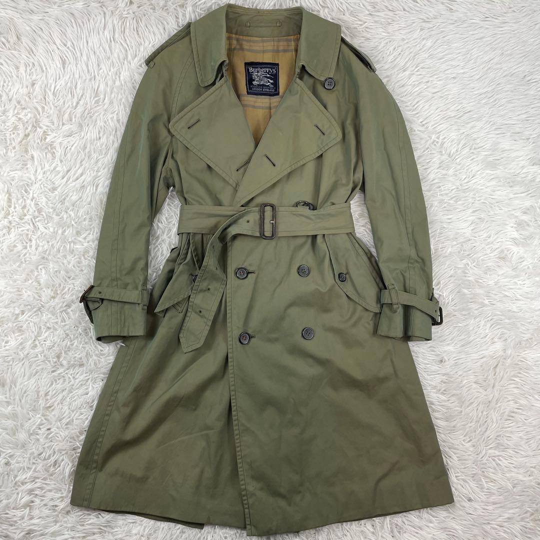 Burberry's バーバリー　トレンチコート　ベルト　チェック柄　カーキ　L
