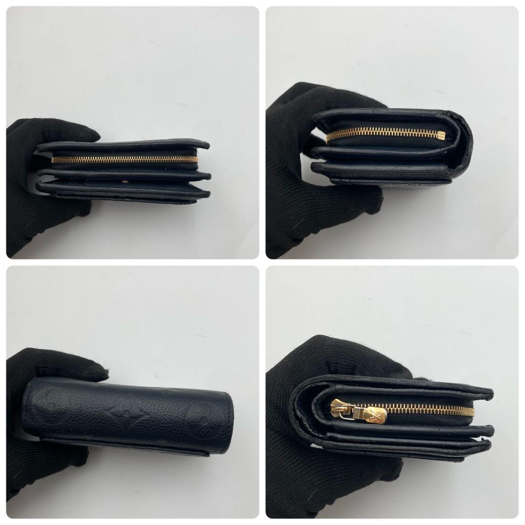 ルイヴィトン　ポルトフォイユ　クレア　アンプラント　黒　二つ折り財布