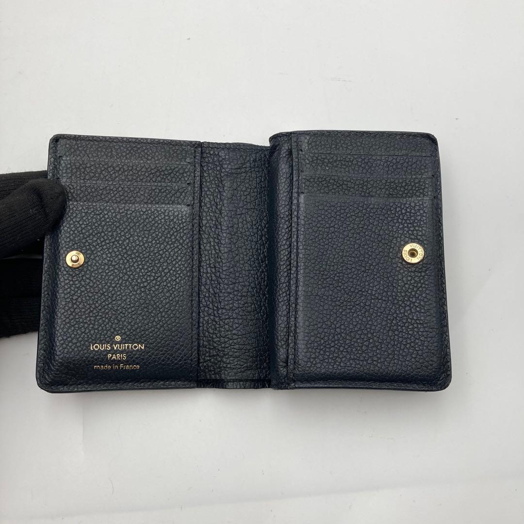 ルイヴィトン　ポルトフォイユ　クレア　アンプラント　黒　二つ折り財布