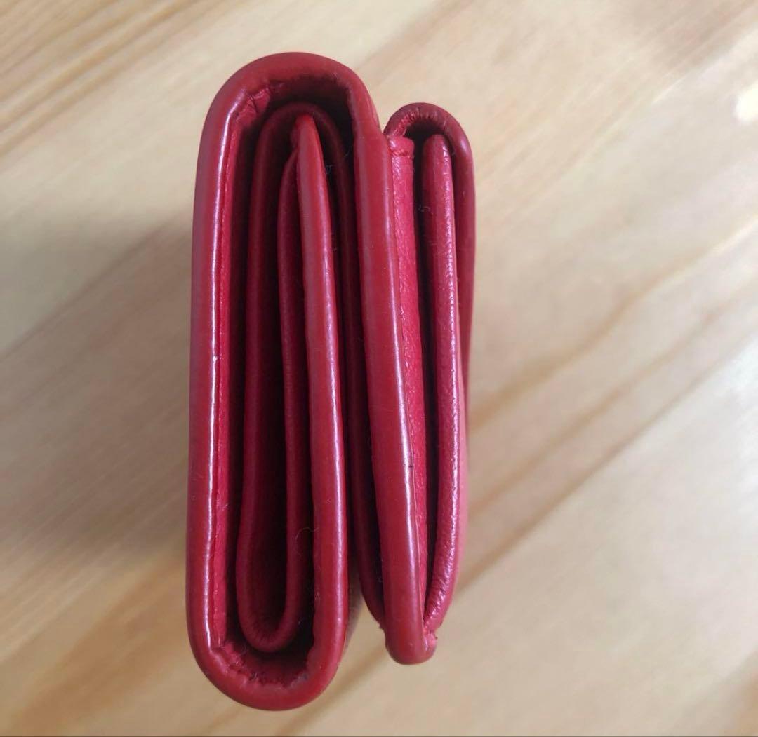 美品　BALENCIAGA 三つ折り財布 レッド