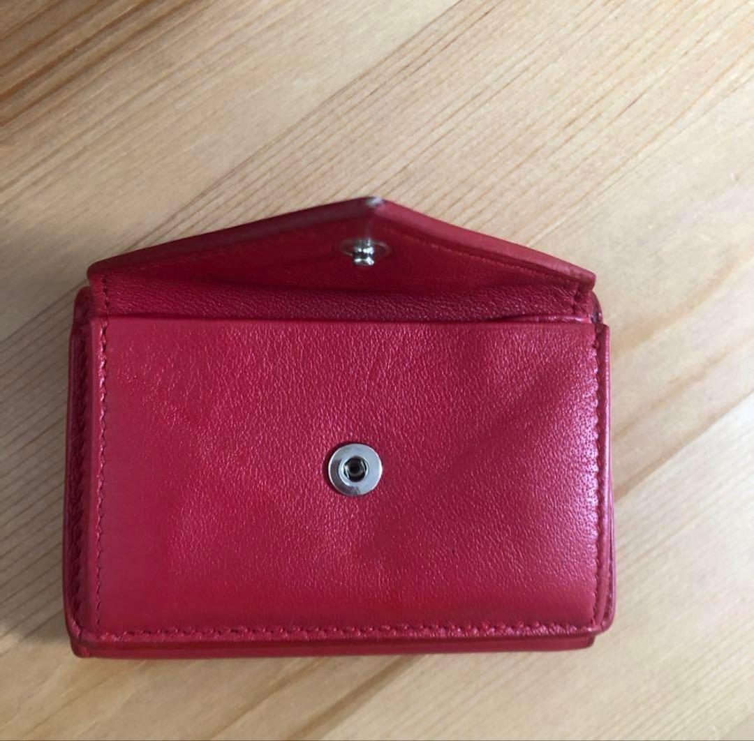 美品　BALENCIAGA 三つ折り財布 レッド