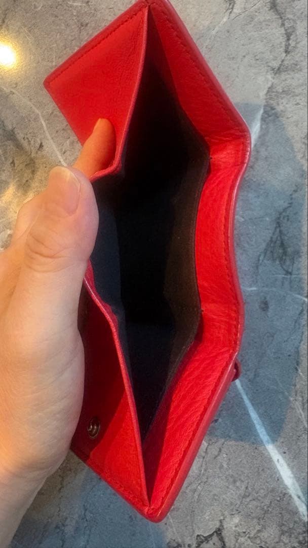 美品　BALENCIAGA 三つ折り財布 レッド