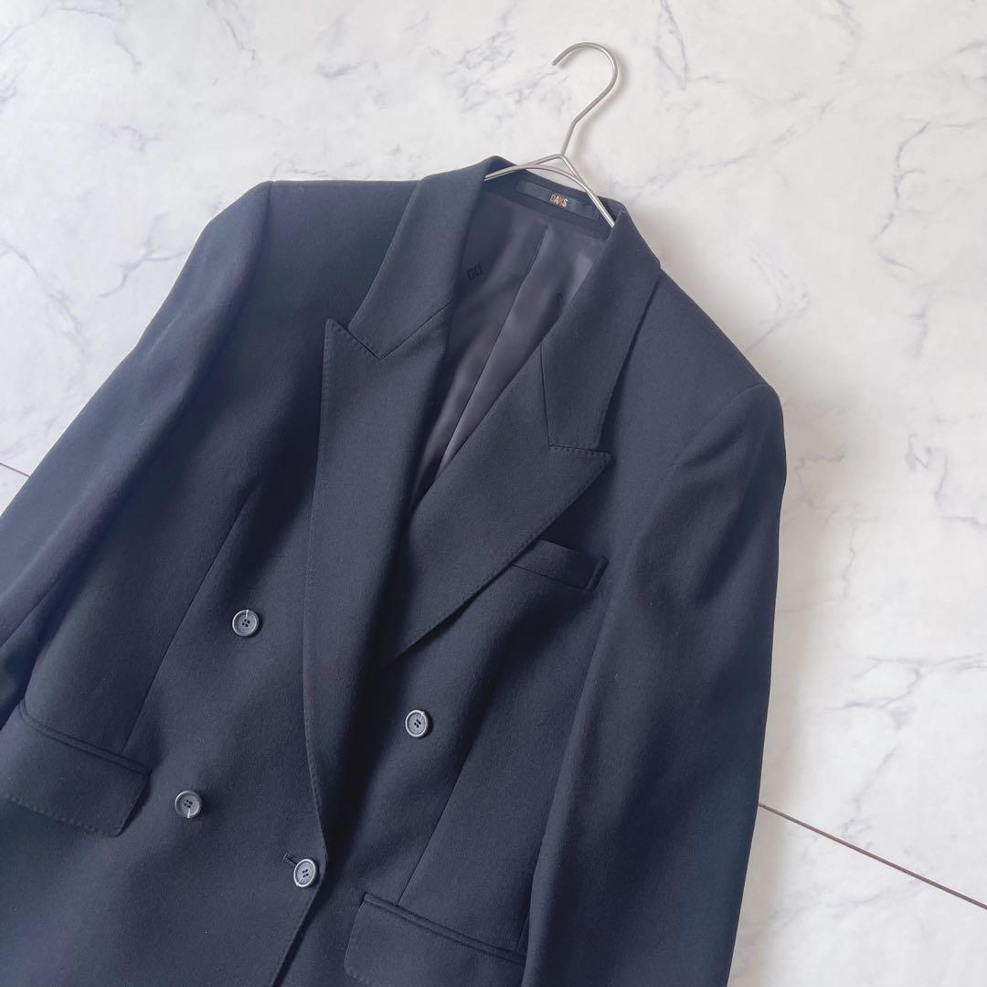 【未使用級】DAKS ダックス ダブルブレスト テーラードジャケット 黒 11号