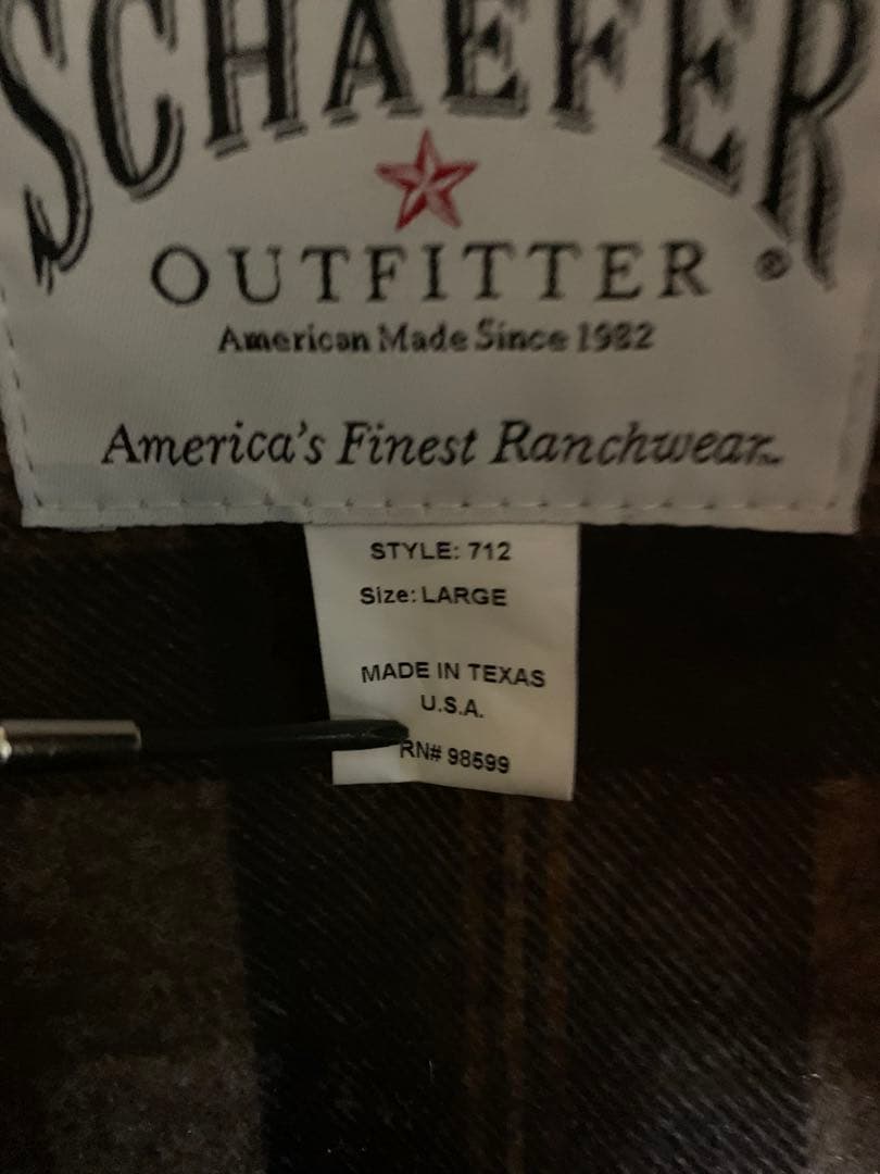 SCHAEFER ダックベスト ワーク 裏地チェック USA製 黒色 L