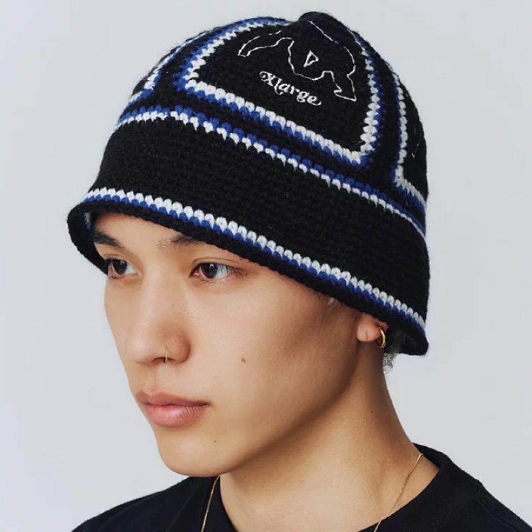 X-LARGE PURPLE & BLACK CROCHET BELL HAT‼️